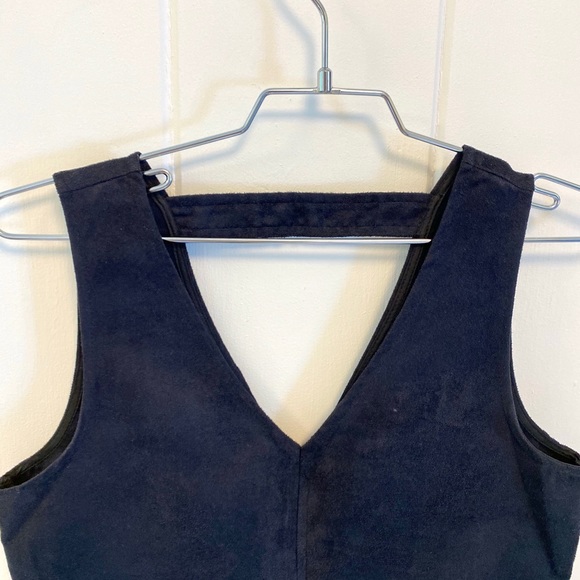 🌻 Suede Nordstrom 5/48 faux leather black jumper mini dress - Picture 9 of 14